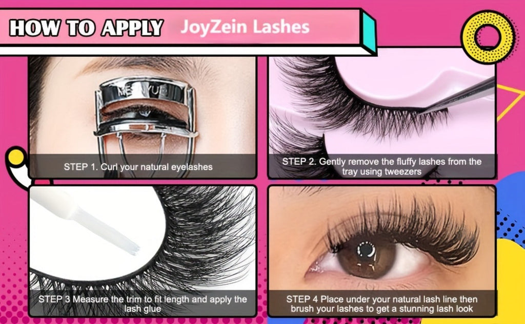 Wispy Cat-Eye False Eyelashes, 30-Piece Pack with Clear Bands in Stacked Pink Storage Trays — image 9