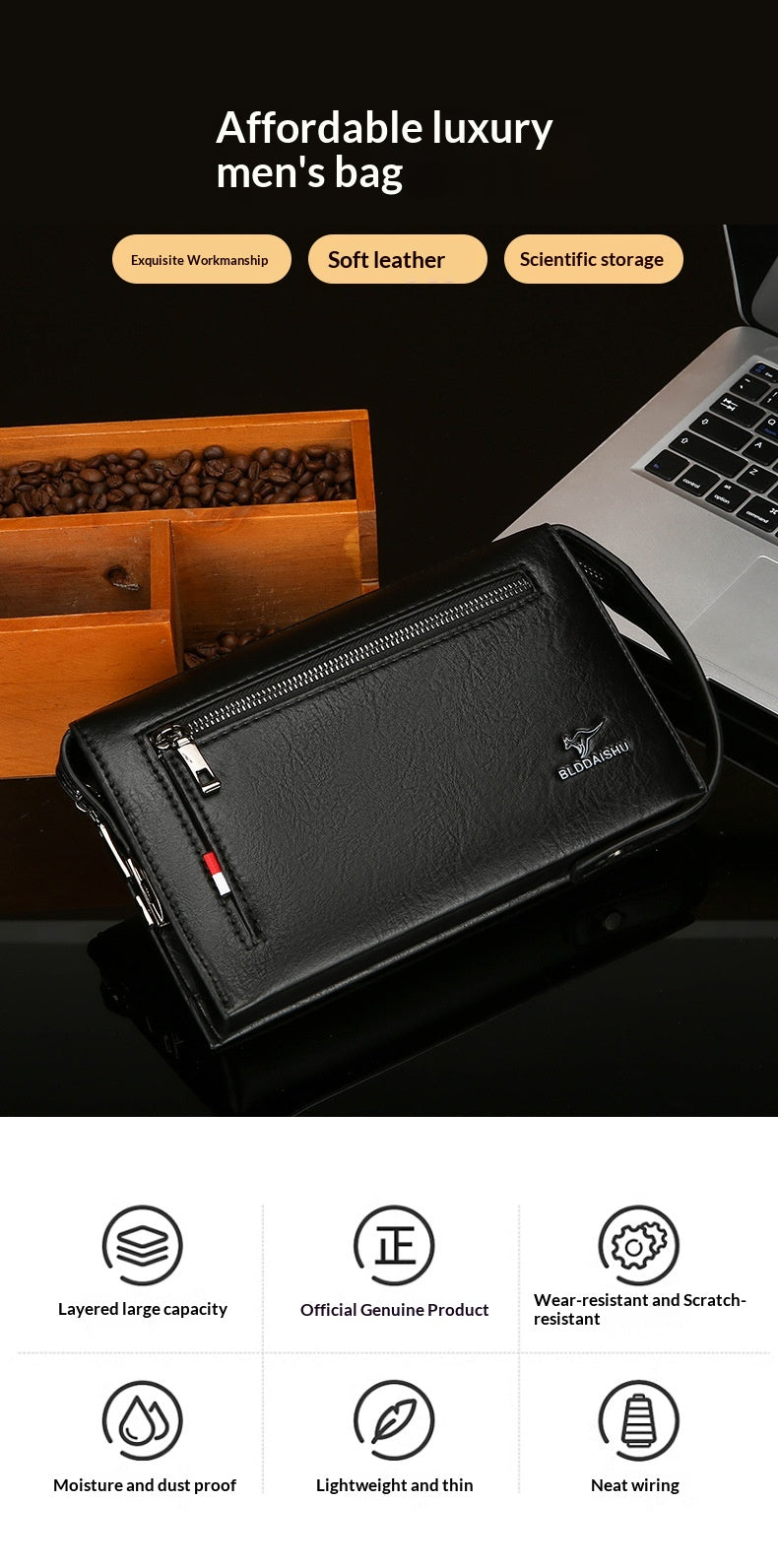 New Mens Wallet With A Combination Lock And Clutch Design