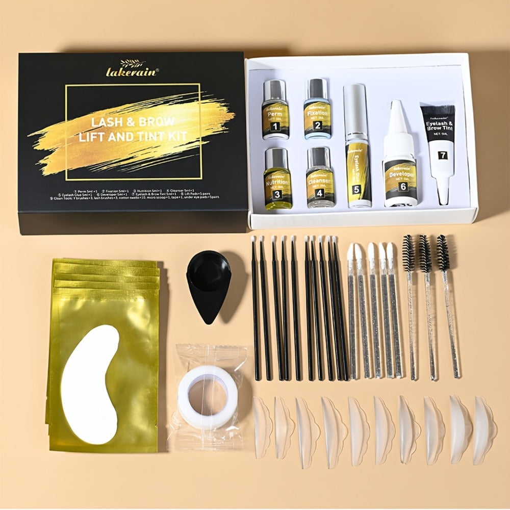 Lash Lift Kit & Brow Lamination Tint Set, 2-in-1 Eyelash Perm & Eyebrow Lamination with Black Brown Tint Dye — image 22