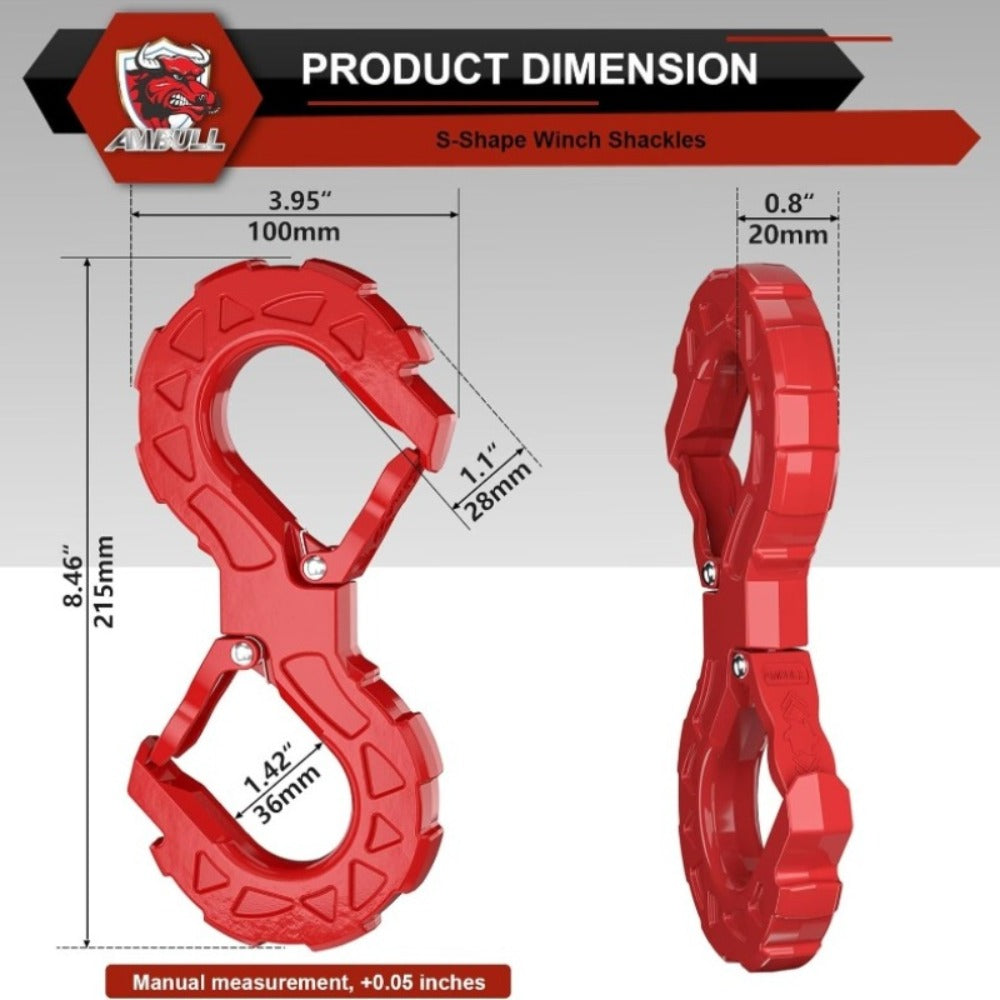 Off-Road Recovery Winch Hook D-Ring Shackle 3/8" 35, 000 LB G80 Heavy Duty Quick Release Tow Hook for RV Truck 4x4 Vehicle – 