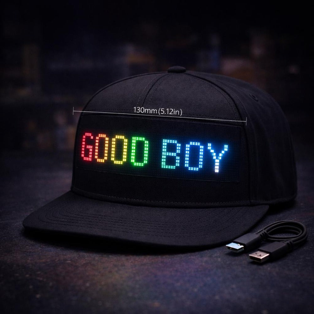 Programmable LED Hat App Controlled Scrolling Text Light Up Baseball Cap for Men Women Parties Halloween Christmas Gift USB C