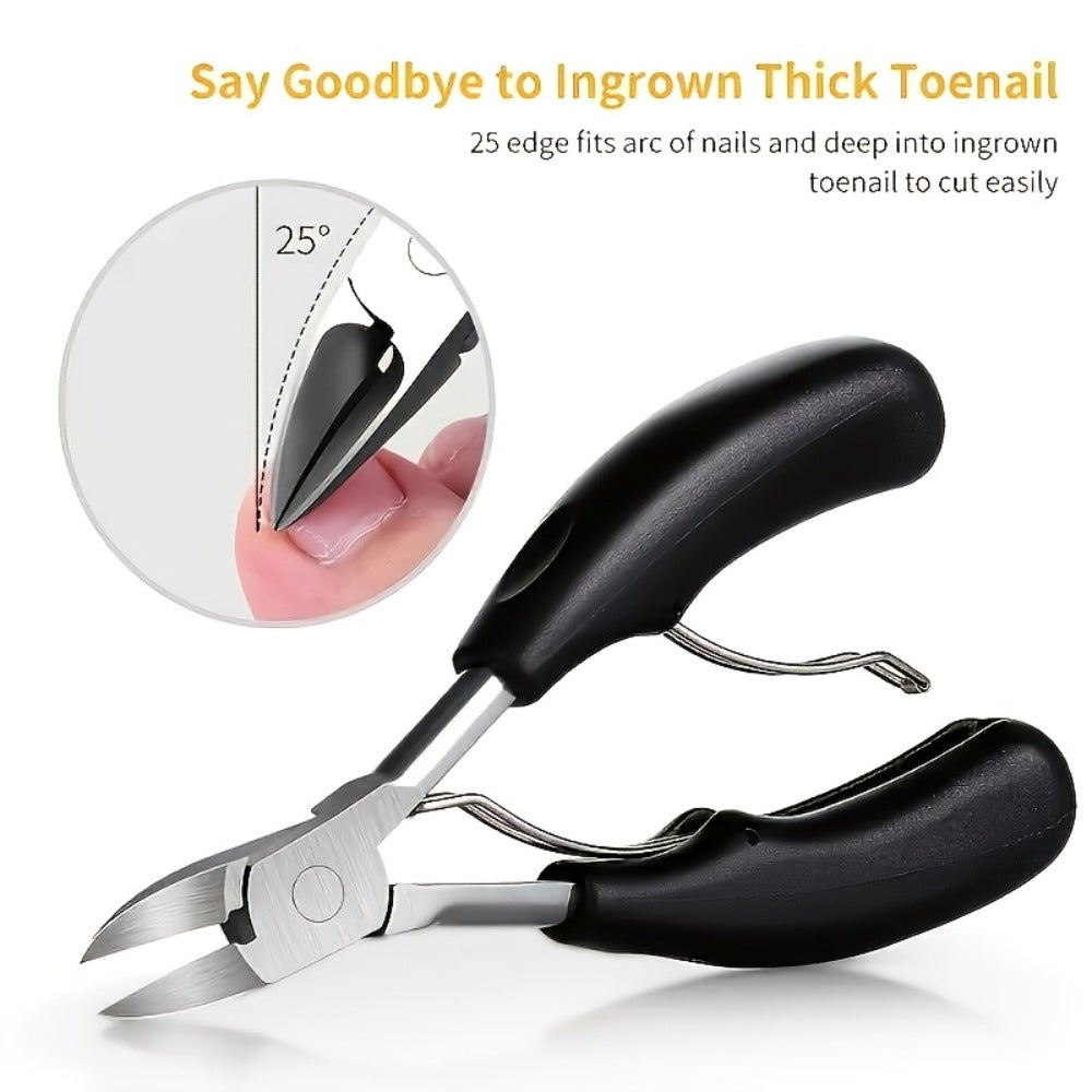 Nail Scissors Set 4pcs for Elderly & Seniors – Extended Handle Curved Blade Anti-Splash Manicure Pedicure Kit — image 3