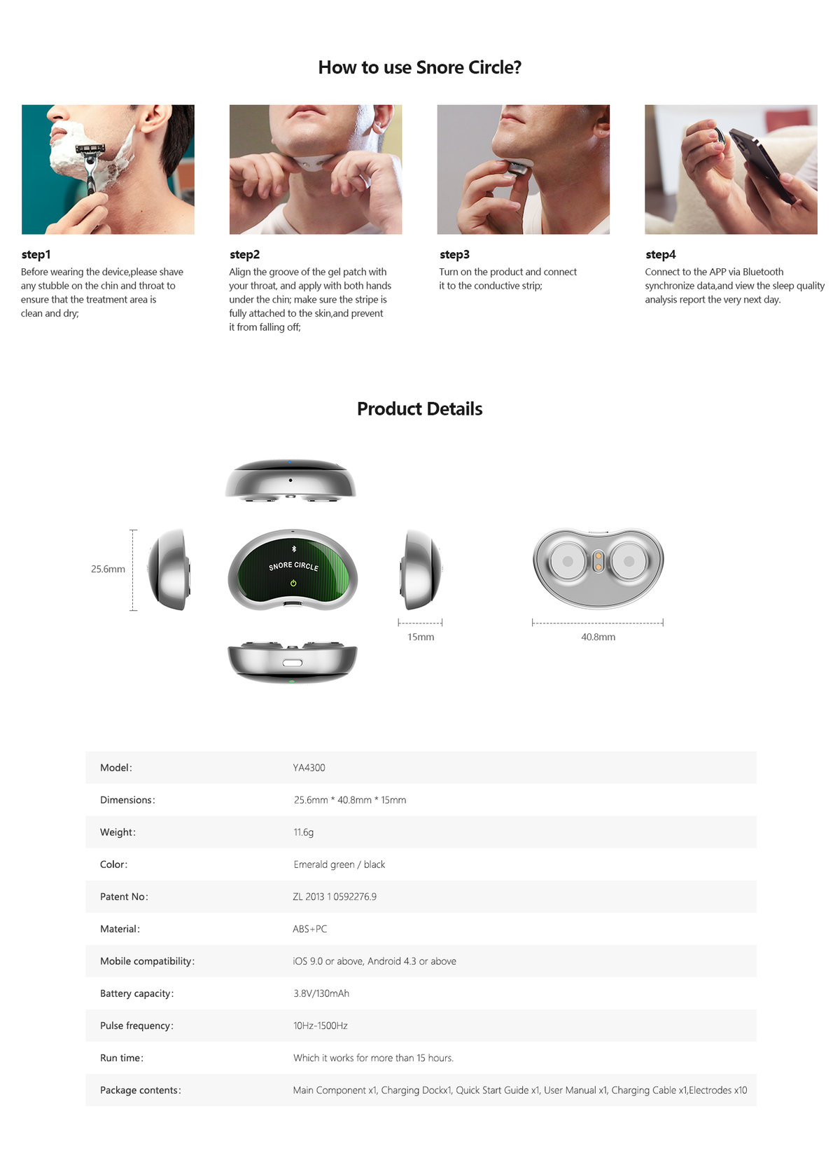 Smart Anti Snoring Device Electronic Muscle Stimulator Pro