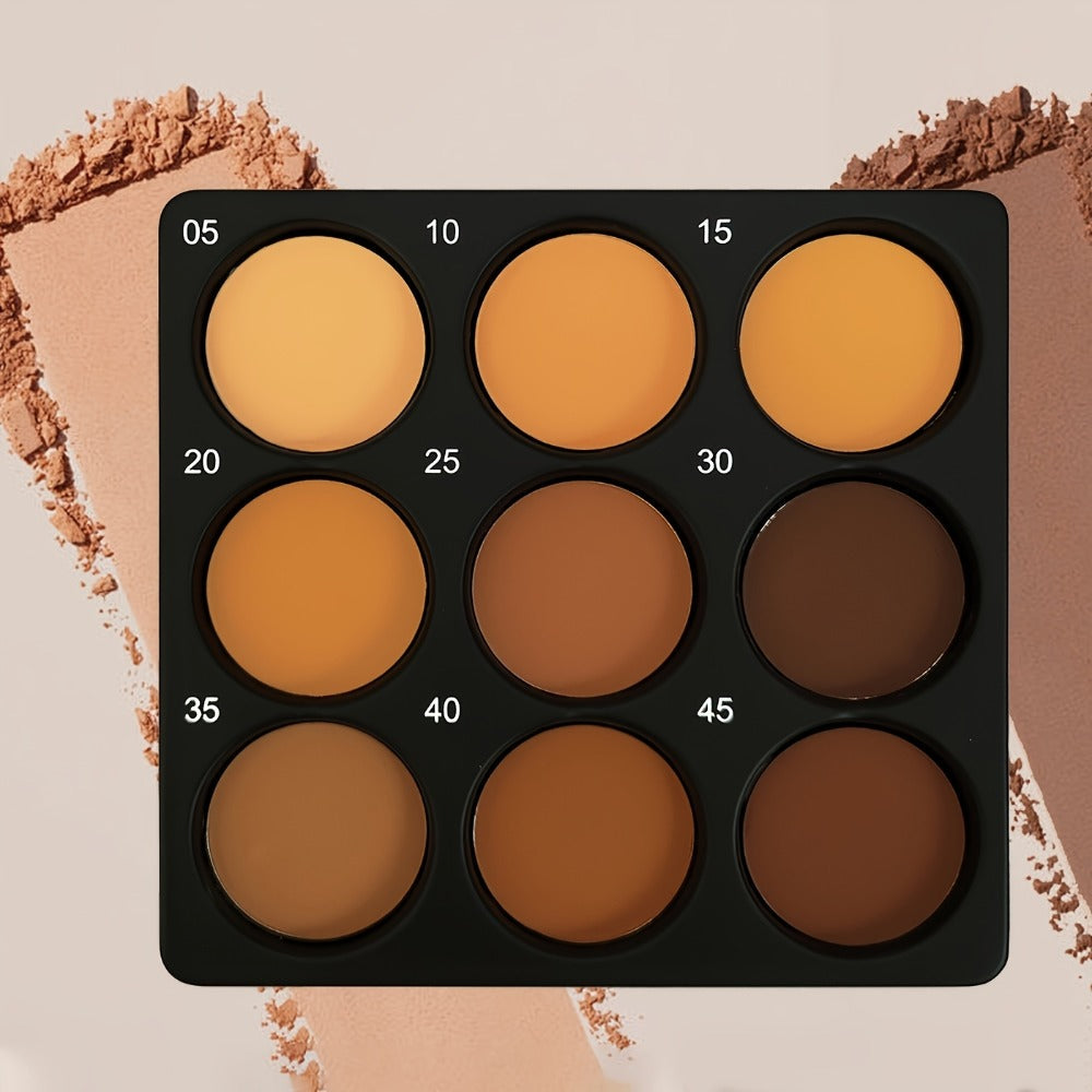 Matte Contour Palette 9 Colors Face Contouring Bronzer Kit Deep Brown Tones Buildable Blendable Multi-Use Professional Sculpt
