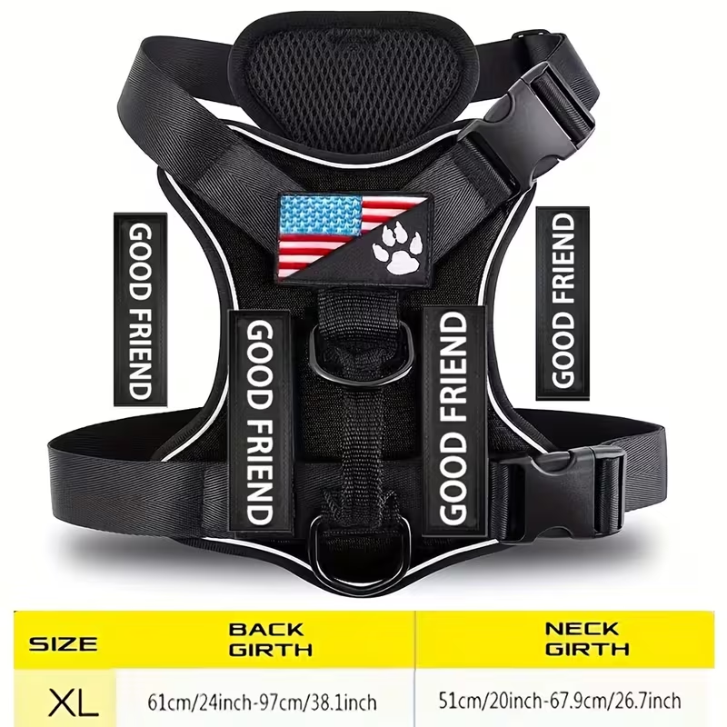 Five-Patch Dog Vest Harness in Black, Red, Rose Red, Grey or Green with XS-to-XL Sizes Pictured — image 41