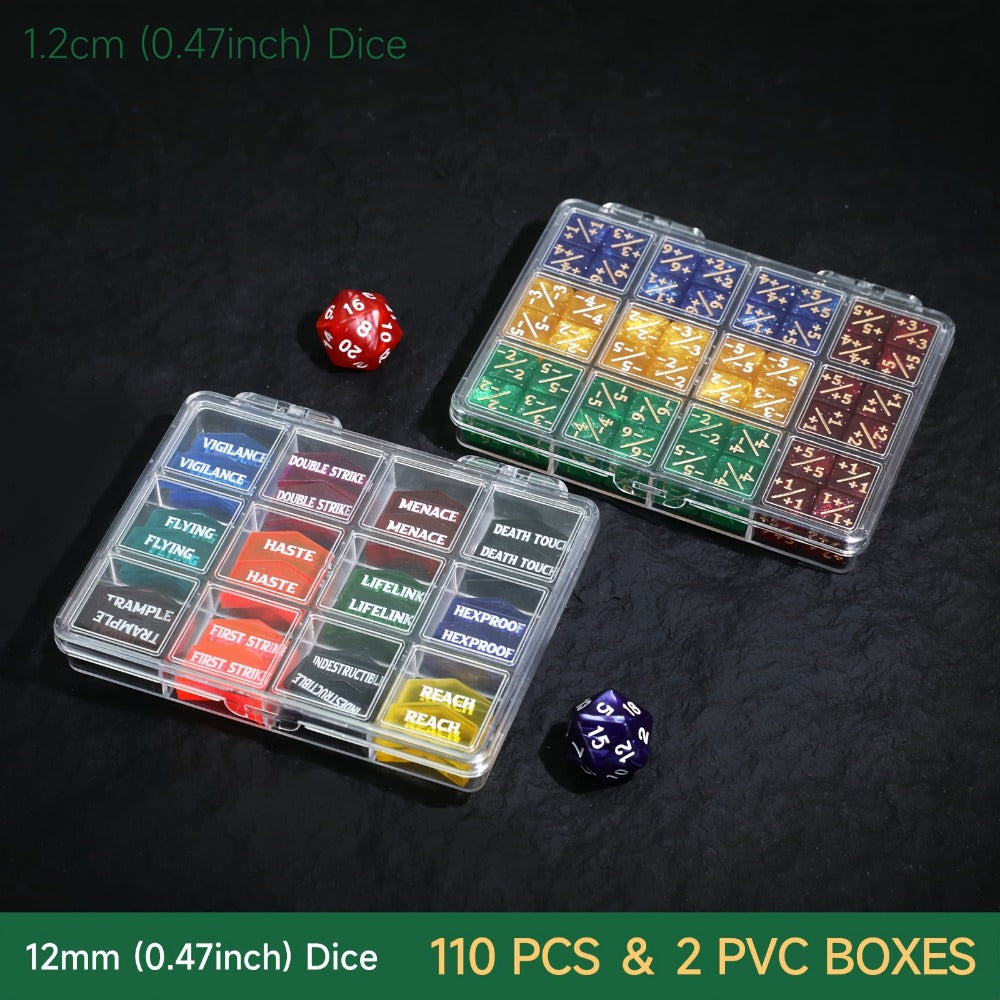 MTG Counter Dice Set 110pcs with the Listed Color, Size or Set Options for Everyday Use, with the Listed Configuration — imag