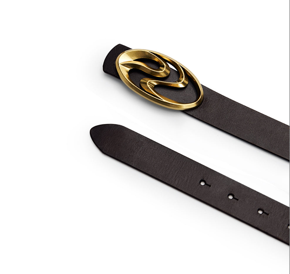 Matte Silver-plated Distressed Full-grain Leather Belt