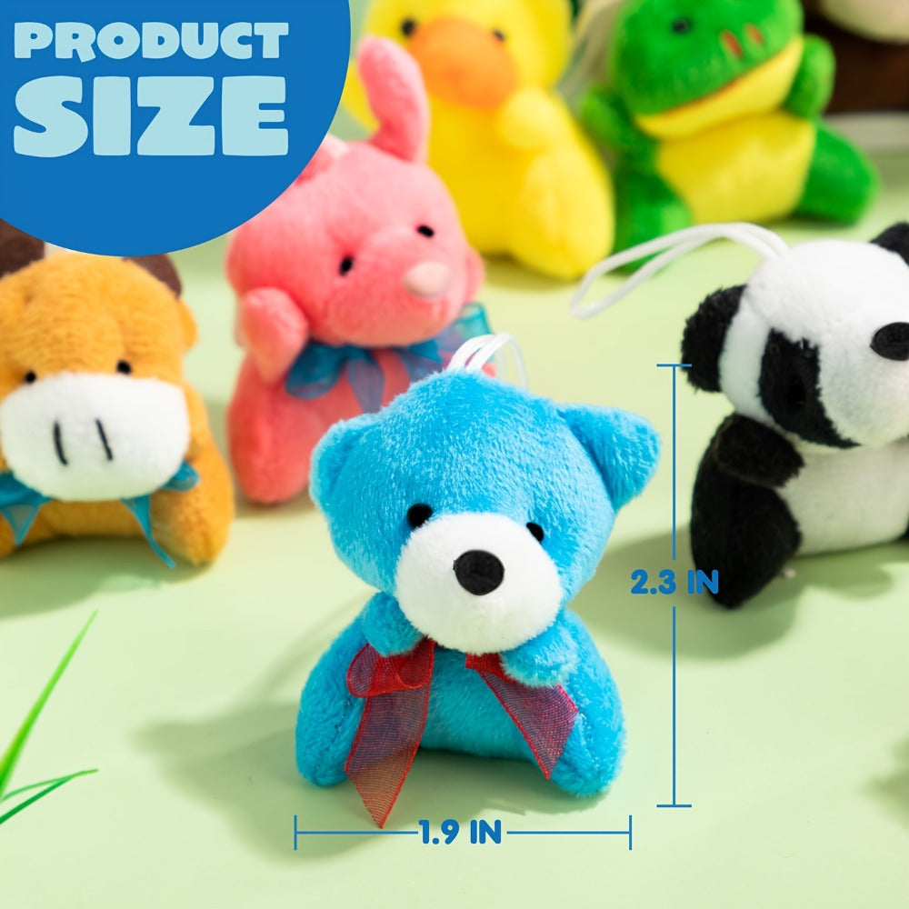 Mini Animal Plush Toy Assortment 72 Pack Bulk, 2.5-3 Inch Stuffed Animals for Party Favors, Carnival Prizes — image 2