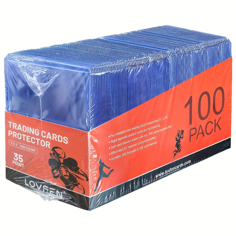 Top Loaders for Trading Cards 100ct, 3x4 Hard Plastic Card Sleeves for Baseball, Football, Basketball — image 1