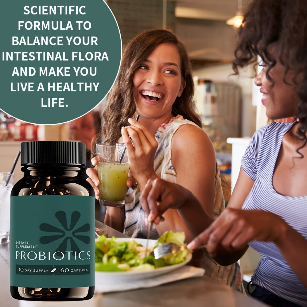 3-in-1 Probiotic Prebiotic & Postbiotic Capsules, Slow Release Synbiotic with Multi-Enzyme for Complete Gut Health & Digestiv