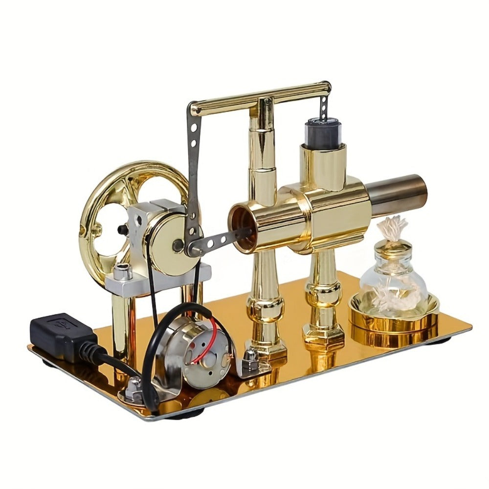 Stirling Engine Generator Kit Single Cylinder Stainless Steel, Real Working Heat Engine Model Generates Electricity — image 8
