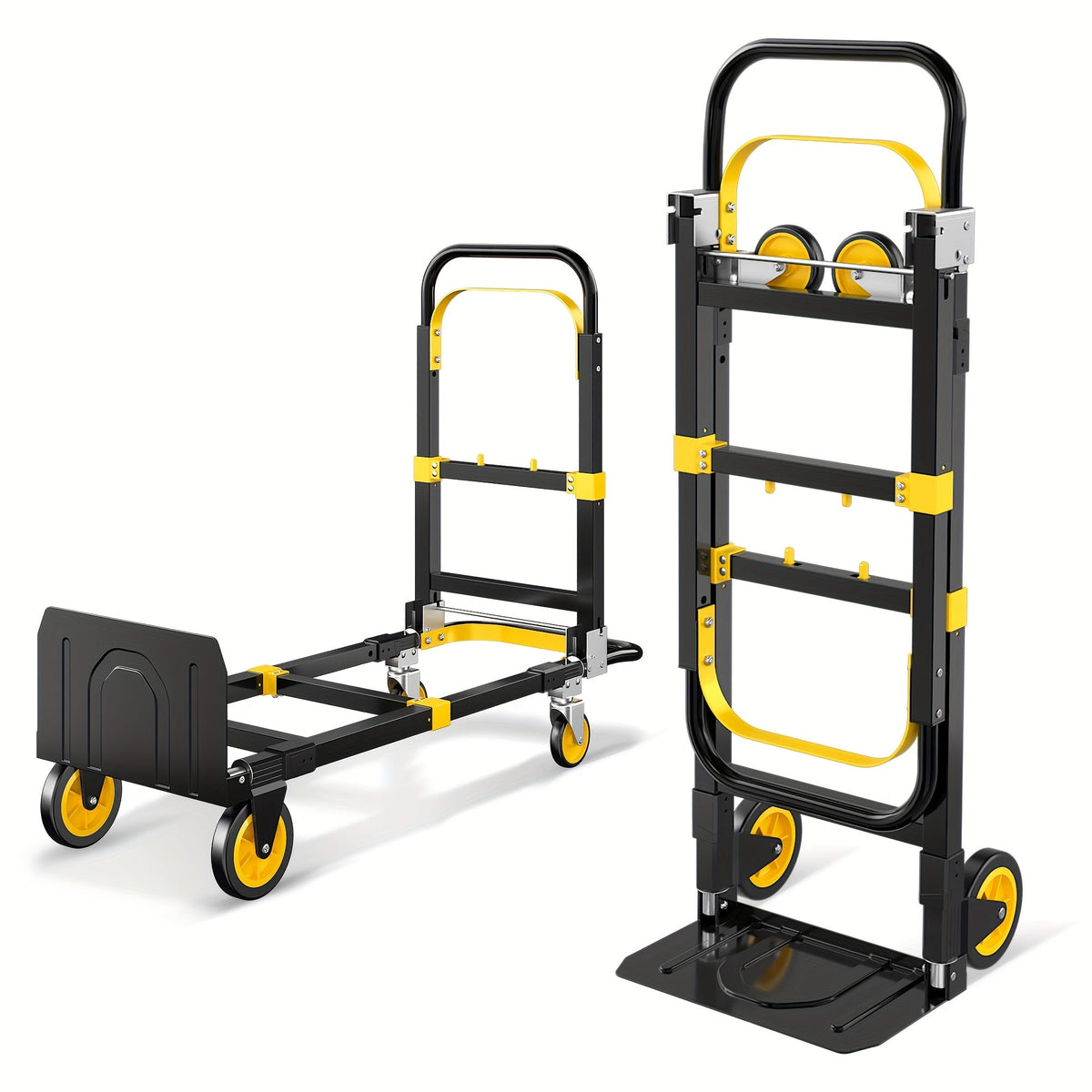 Hand Truck 3-in-1 Aluminum Convertible Dolly, 800-Industrial Utility Trolley with Folding Design for Moving — image 2