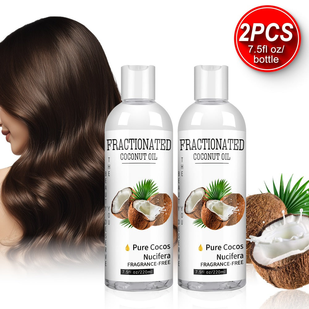 Fractionated Coconut Oil 2-Pack 7.5 fl oz Each – 100% Pure Carrier Oil for Massage, Hair & Body, Lightweight Moisturizing Bod