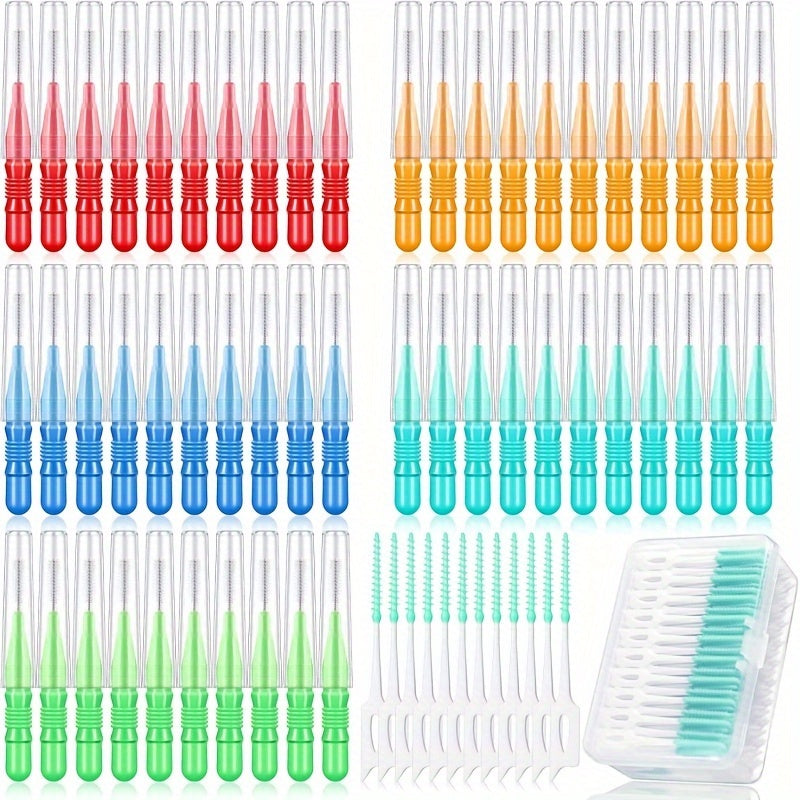 Interdental Brush Picks 350 Pack Soft Floss Dental Toothpick Cleaners Mixed Color – Oral Care Flosser Refill — image 6