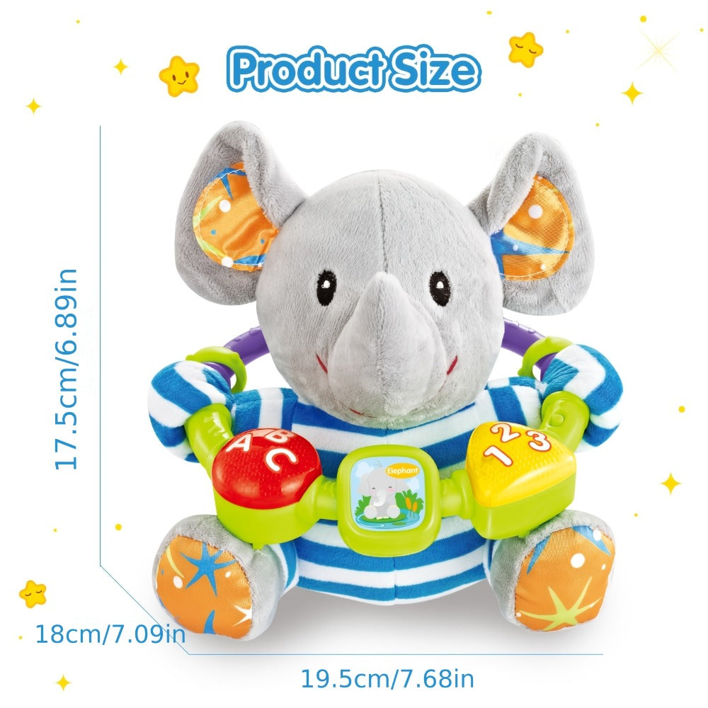 Musical Elephant Plush Toy with Music & Light, Soothing Stuffed Animal for Baby Toddler Boys Girls — image 5