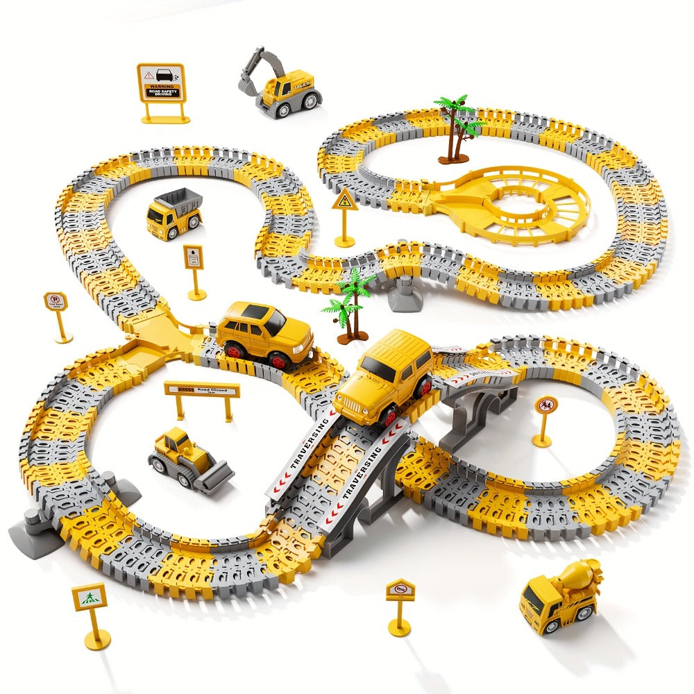 236-Piece STEM Race Track Car Toy Set for Kids Ages 3+, Track Splicing & Racing, Engineering Construction Style — image 4