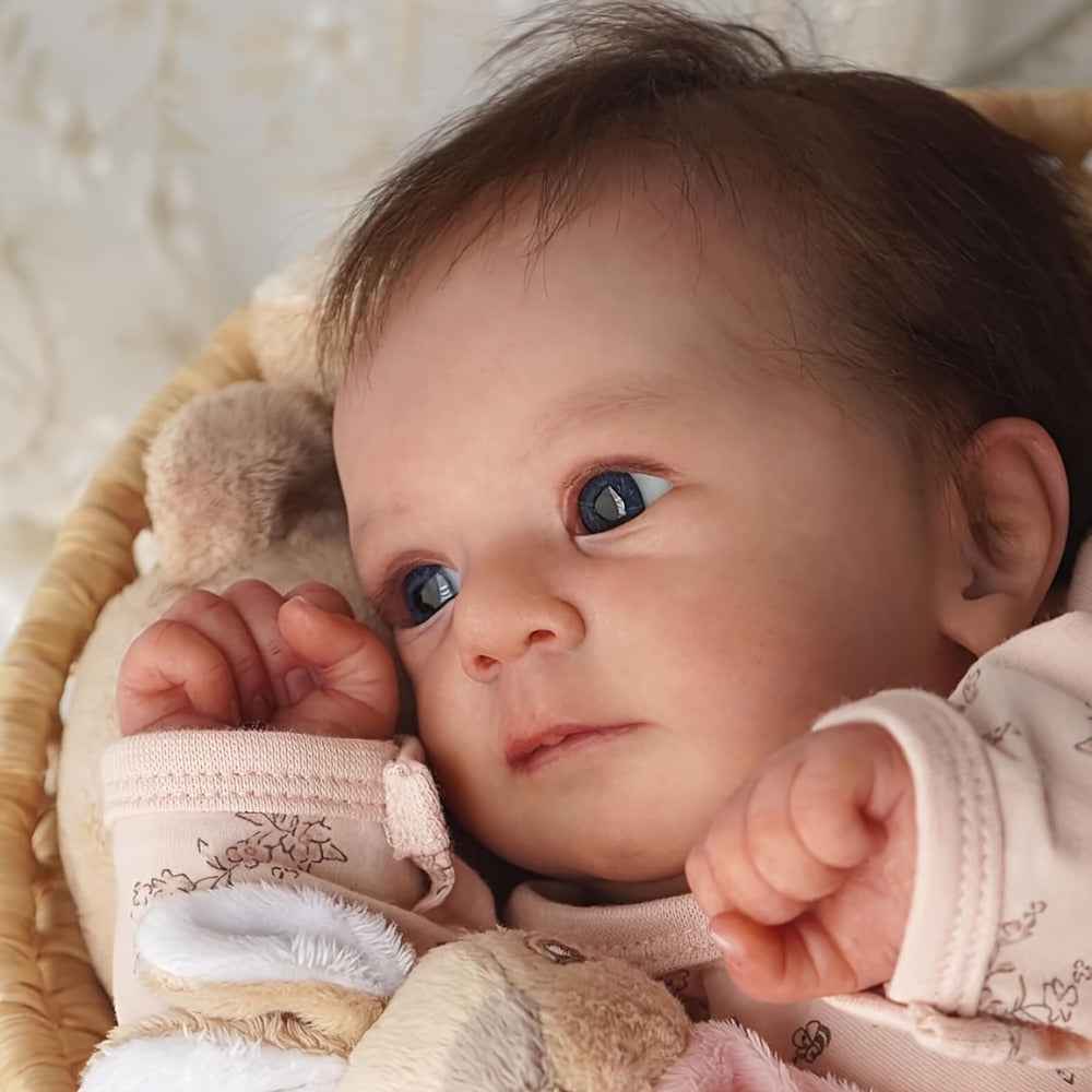 Reborn Doll, 19-Inch Full Silicone-Vinyl Figure with Poseable Limbs, Hand-Tied Hair and Accessory Set — image 1