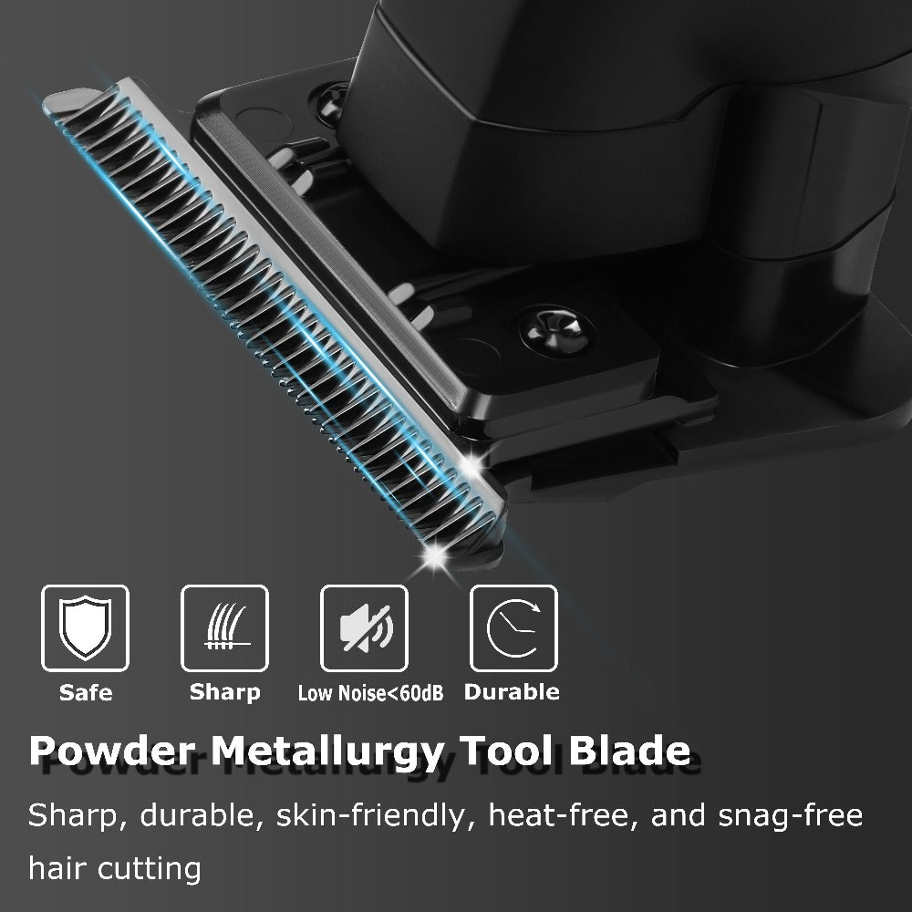 Hair Clippers & Trimmers Kemei Three-Piece Black Set with Full-Size Clipper, Detailer, Foil Shaver and Charging Base — image 