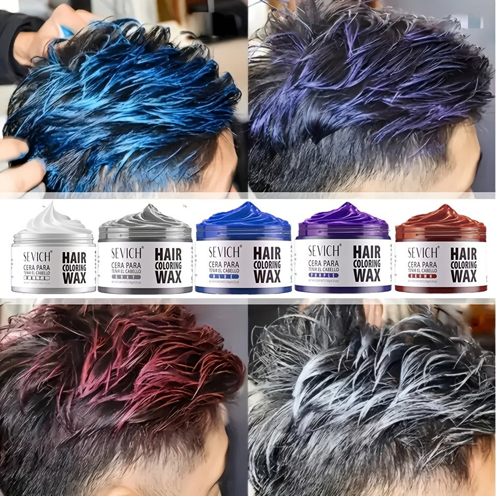 Instant Color Hair Wax 10 Shades – Temporary Hair Dye Wax Strong Hold Styling for Parties, Cosplay, Festivals & Halloween, Ea