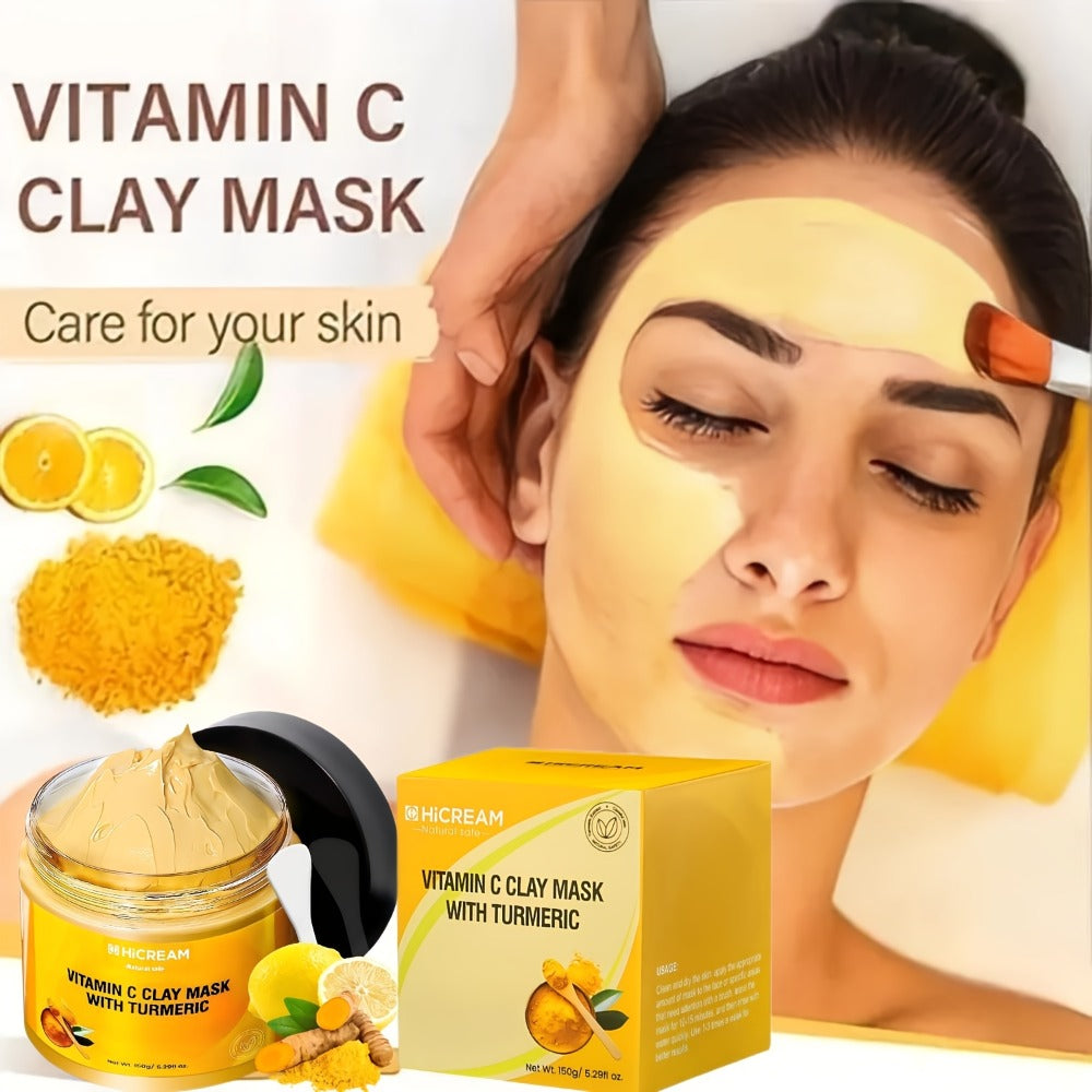 Vitamin C & Turmeric Clay Face Mask 5.29oz / 150g for Bath Time, Home Spa and Personal Care — image 4
