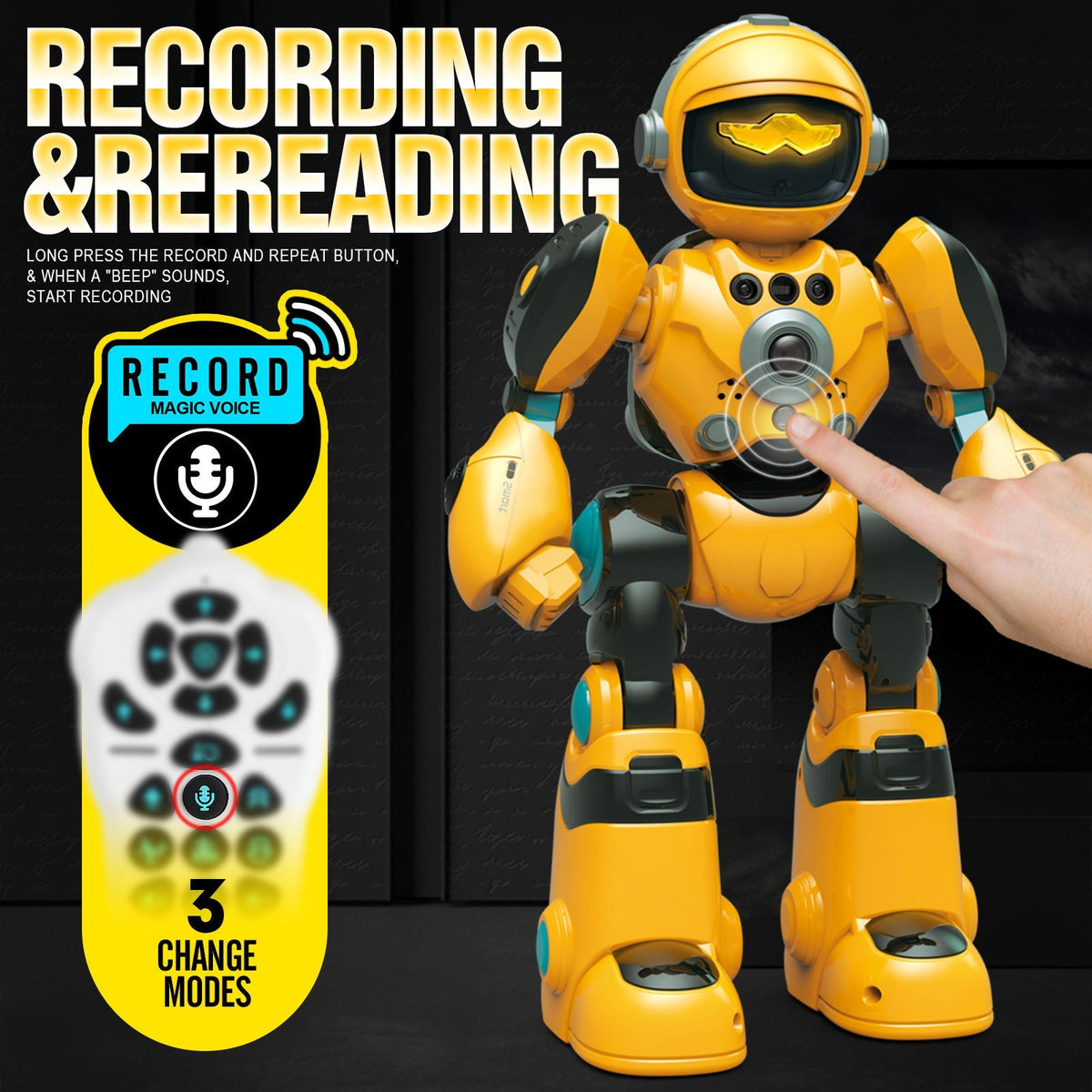 Gesture Control RC Robot Toy for Kids, Voice Recording, Programming, EMO LED Infrared Intelligent Interactive Robot — image 9
