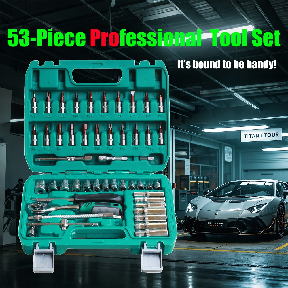 Mechanic Tool Kit Auto Repair Socket Set 1/4" 3/8" 1/2" Drive Ratchet Wrench Combination – 53 to 216-Piece Professional Grade