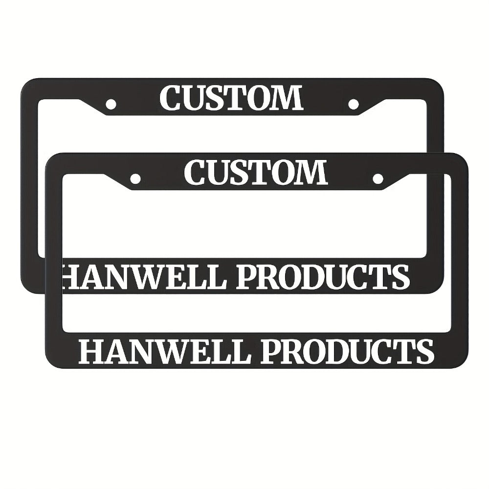 Custom License Plate Frame – 6 Font Styles, Heavy-Duty Weather-Resistant Car Tag Holder, Personalized Front & Rear License Pl