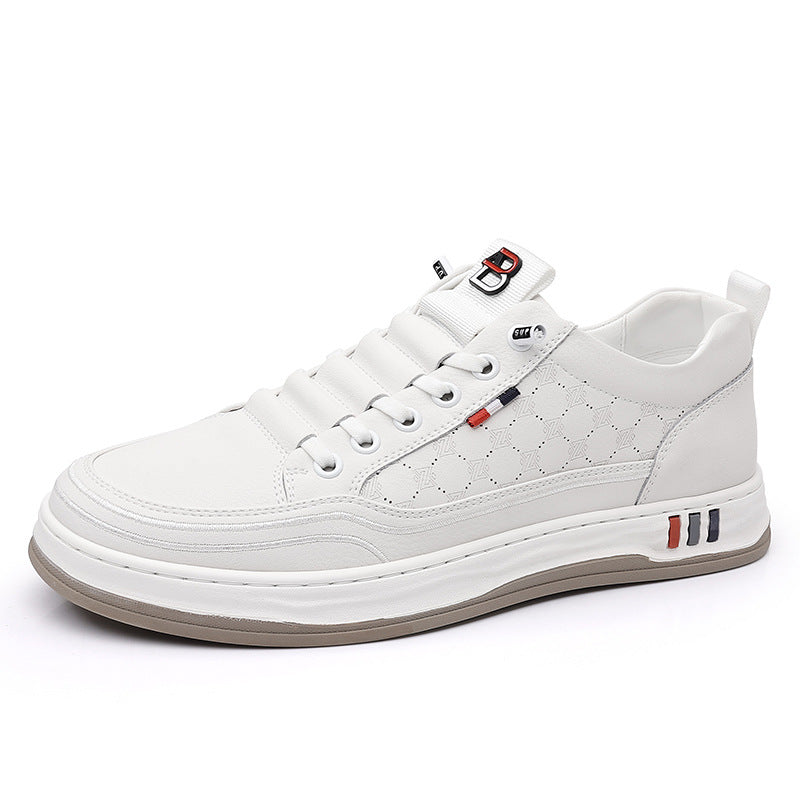 Men's Waterproof Leather Casual Shoes - Lightweight All-Weather Trainers