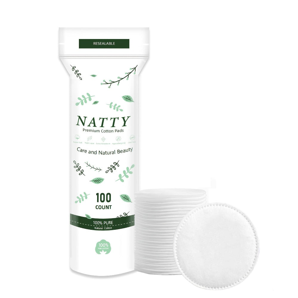 Makeup Remover Pads 600 Count Soft Hypoallergenic Lint-Free Cotton Rounds 360 Locking Edge Unscented Absorbent Disposable Fac
