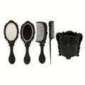 Retro Hair Comb Set with Mirror Scalp Massage Hairbrush Pocket Mirror Vintage Vanity Brush Set for Women Girls Travel Daily G