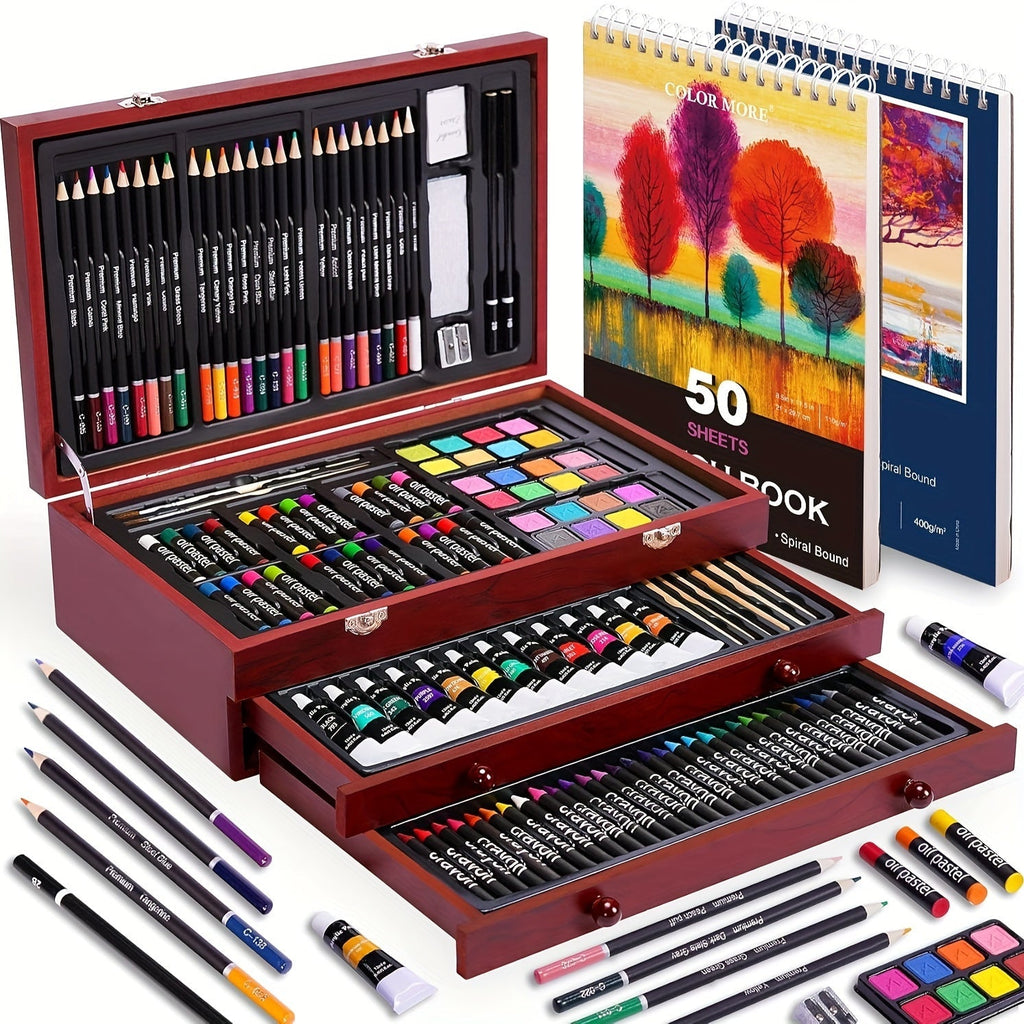 175-Piece Deluxe Art Set in Wooden Case with the Listed Color, Size or Set Options for Everyday Use — image 15