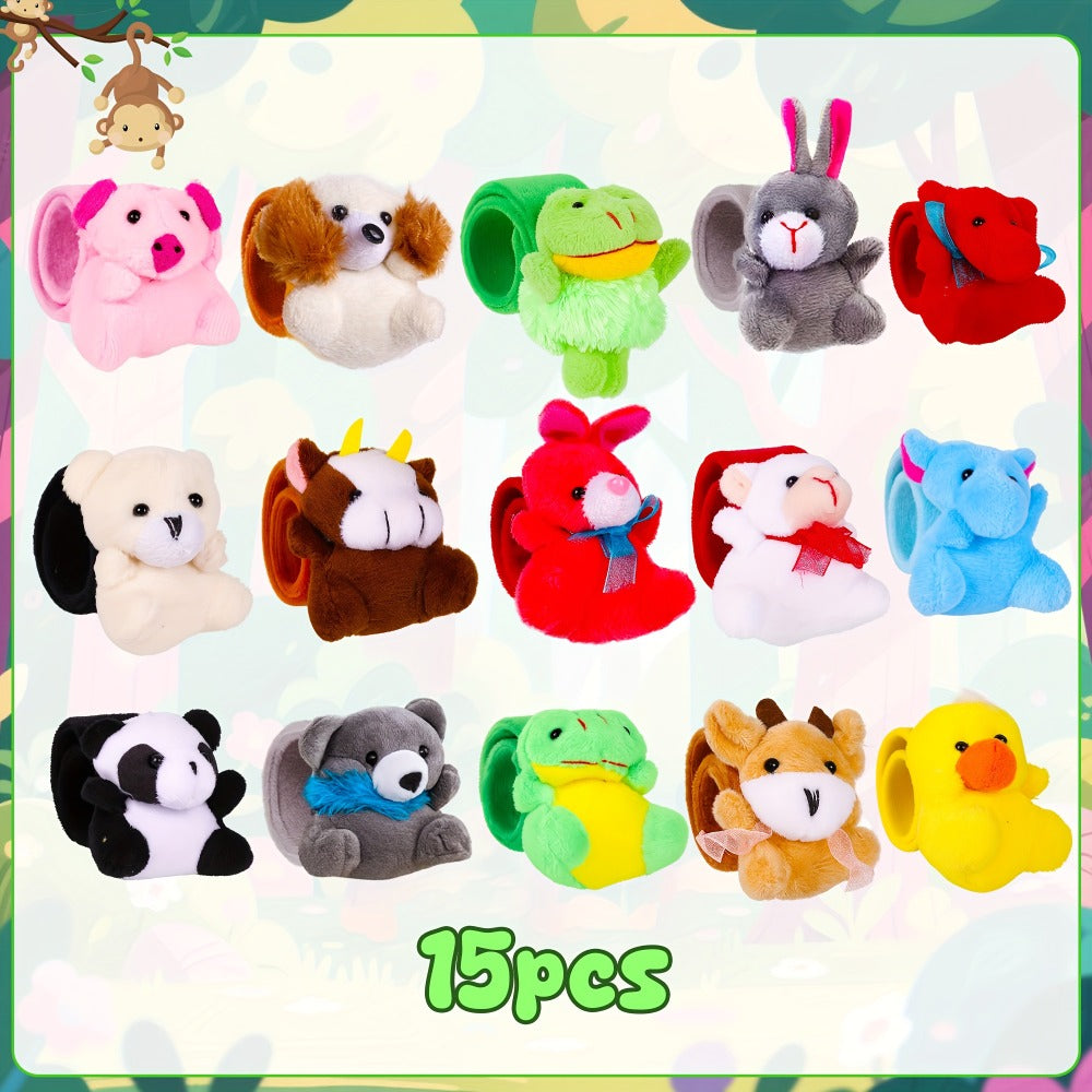 Plush Animal Slap Bracelet Assortments in 6-, 10-, 15- or 30-Piece Checkout Packs for Party Favors — image 11