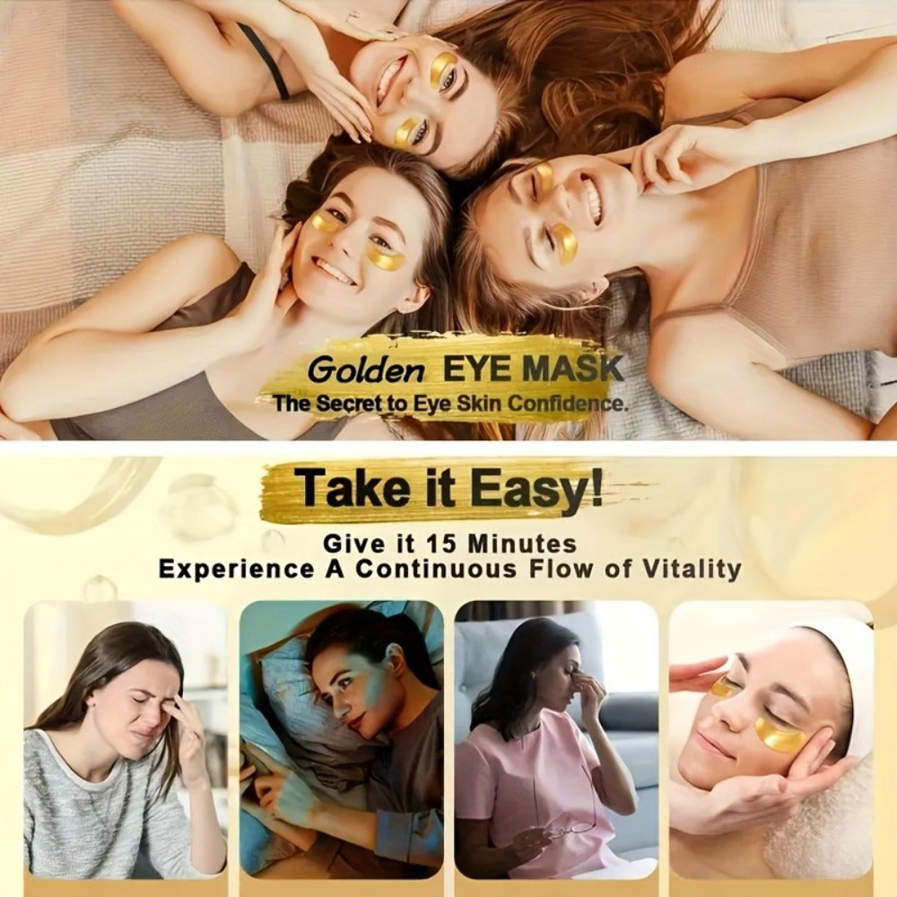 Under Eye Patches 24K Gold 24 Pairs – Collagen Hyaluronic Acid Eye Mask for Fine Lines, Wrinkles, Puffiness & Dark Circles — 