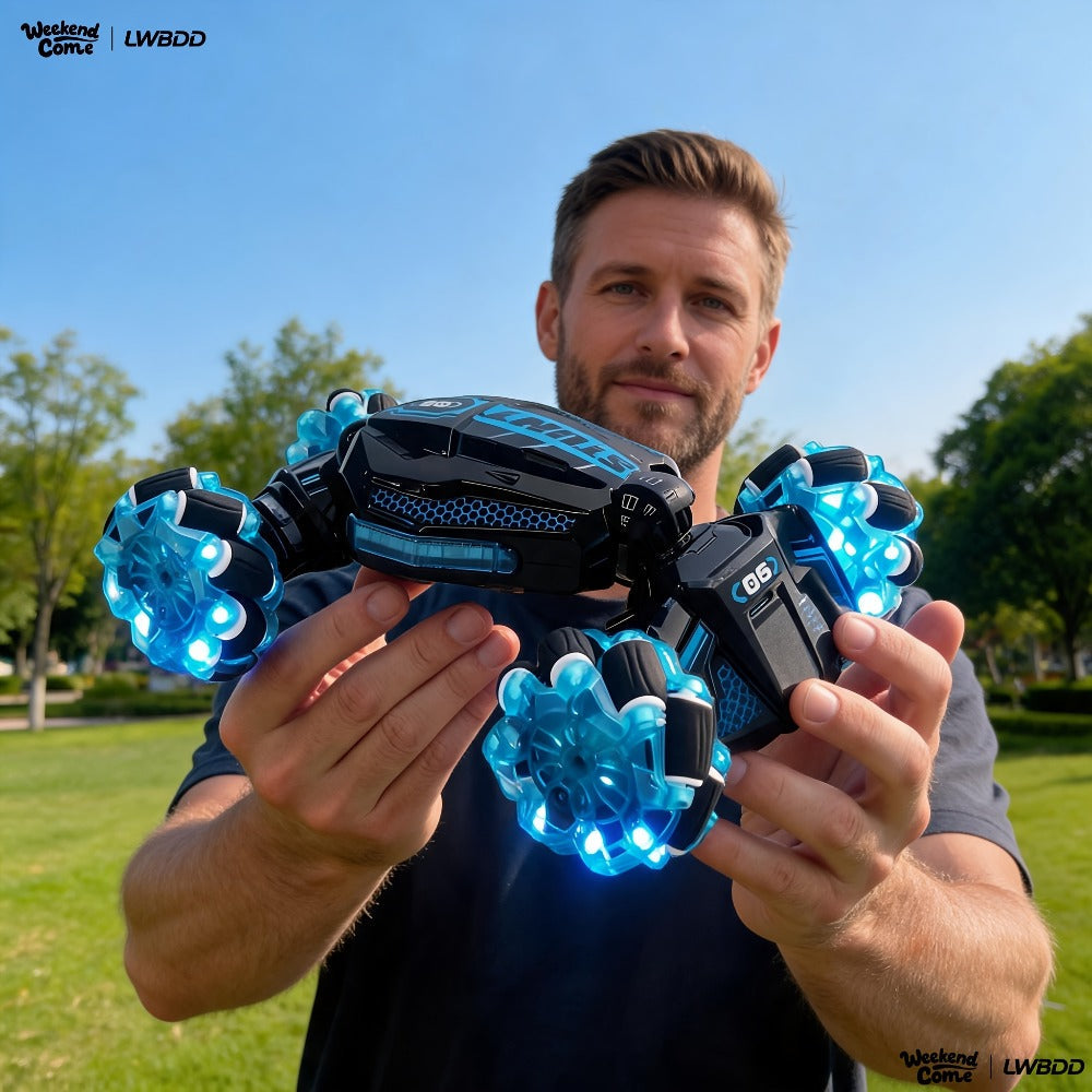 Remote Control Car Stunt Racer with Dual Remotes and LED Lights — image 1
