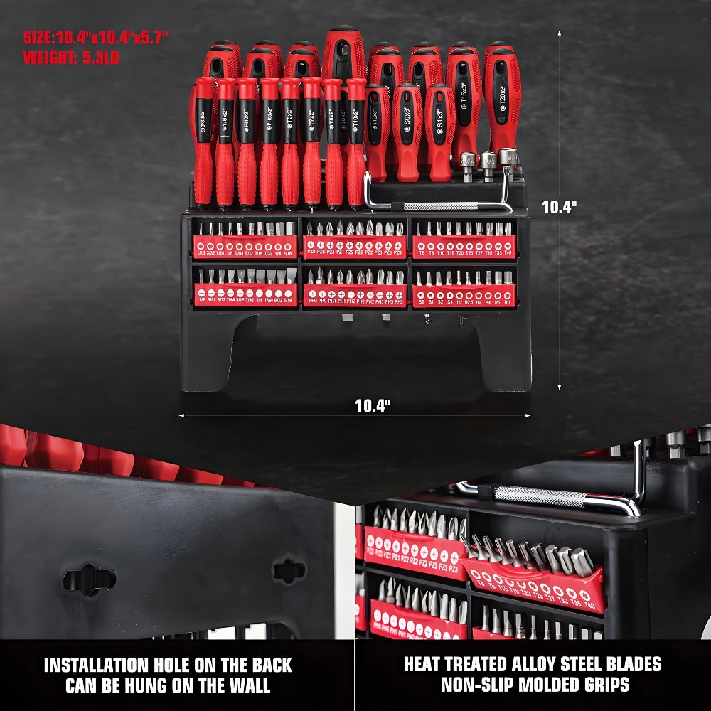 Screwdriver and Bit Organizer Set with 100-, 118- or 126-Piece Color-Coded Rack Configurations — image 12