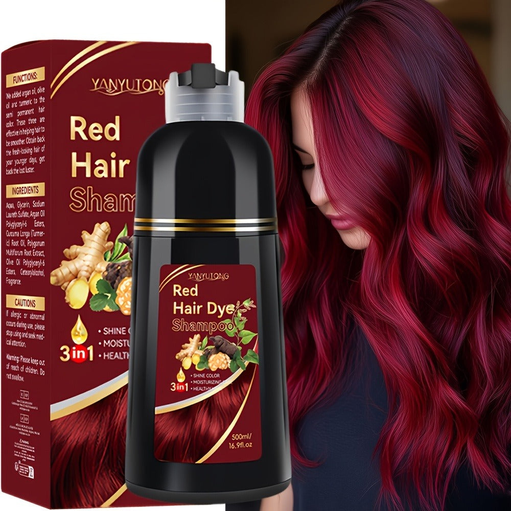 Ammonia-Free Herbal Hair Color Shampoo 3-in-1 Colors in 15 Minutes Lasts 30 Days – Semi Permanent Gray Coverage Moisturizing 