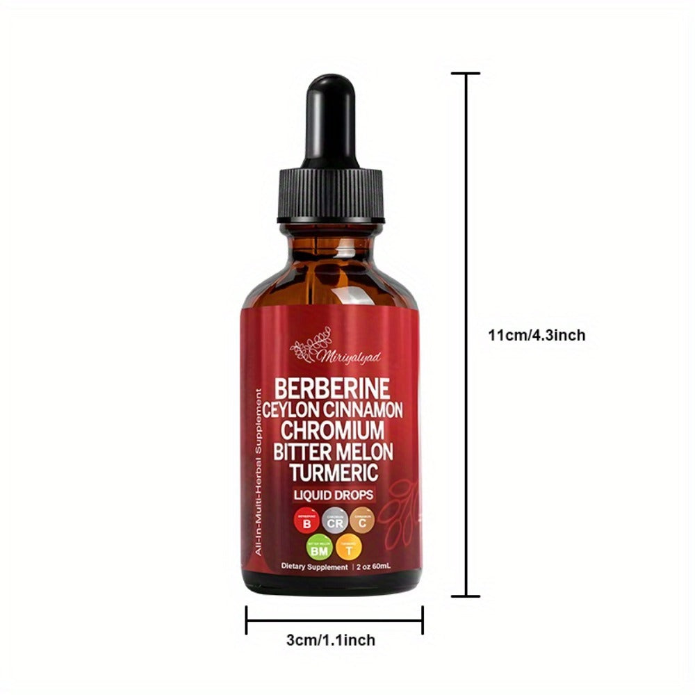 Berberine Blood Sugar Support Liquid Drops 2 fl oz with Ceylon Cinnamon Chromium Bitter Melon Turmeric — image 9