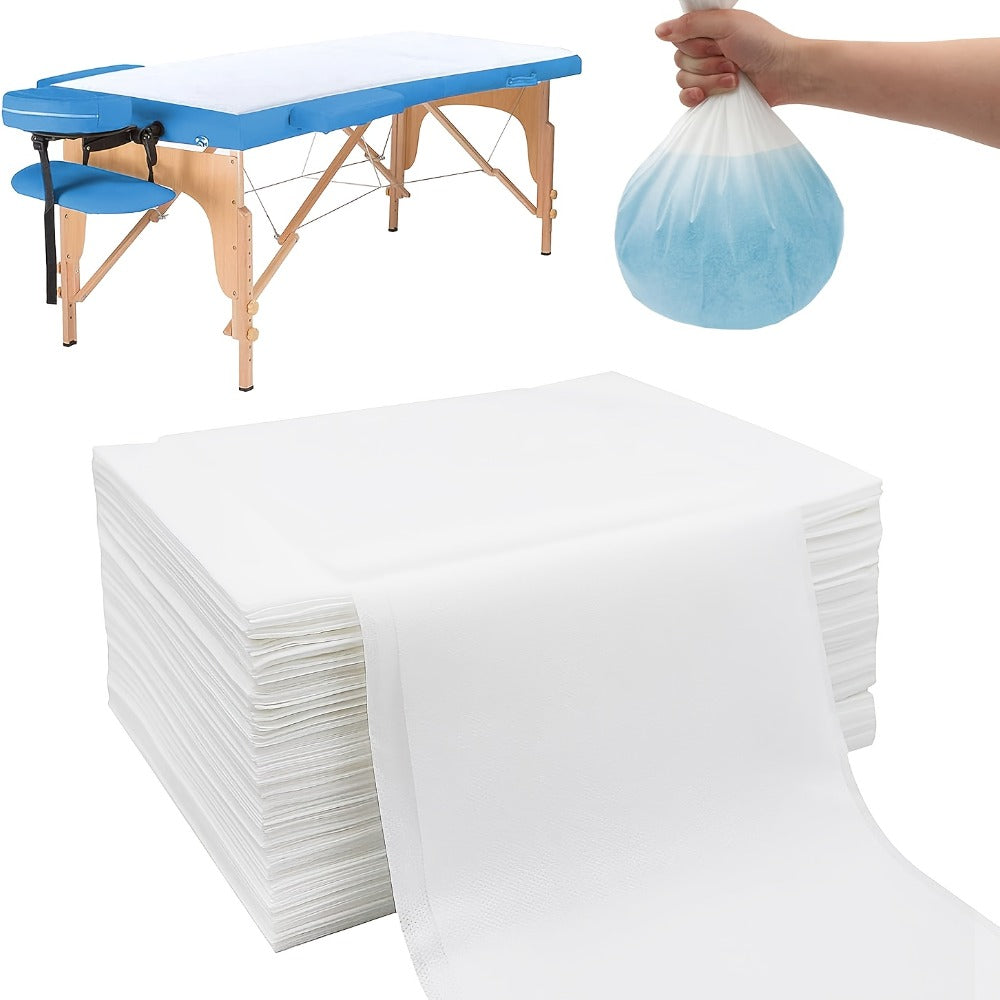 Disposable Bed Sheets 100 Pack Non-Woven Massage Table Cover Single Use Stain Resistant Spa Sheets for Massage Therapists Est