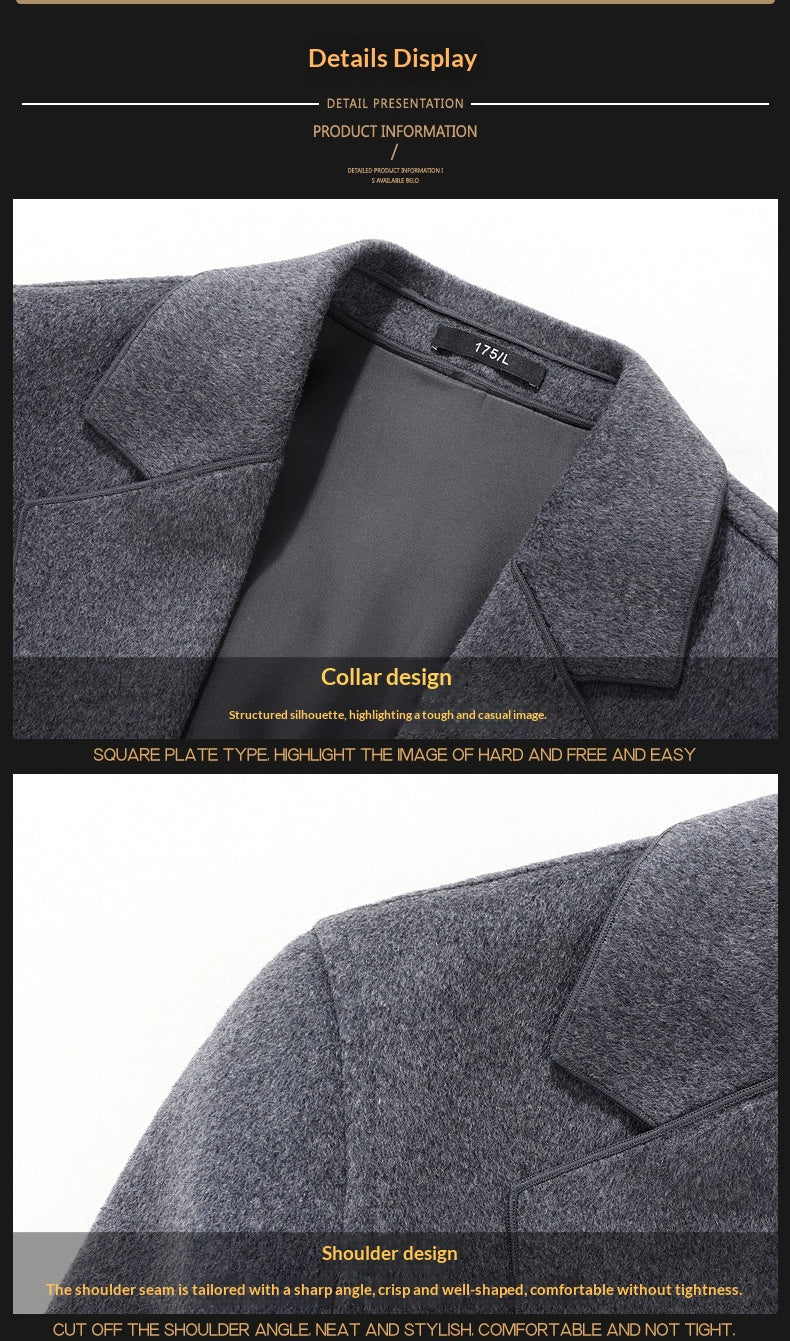 Autumn And Winter Men's Wool Double-faced Overcoat