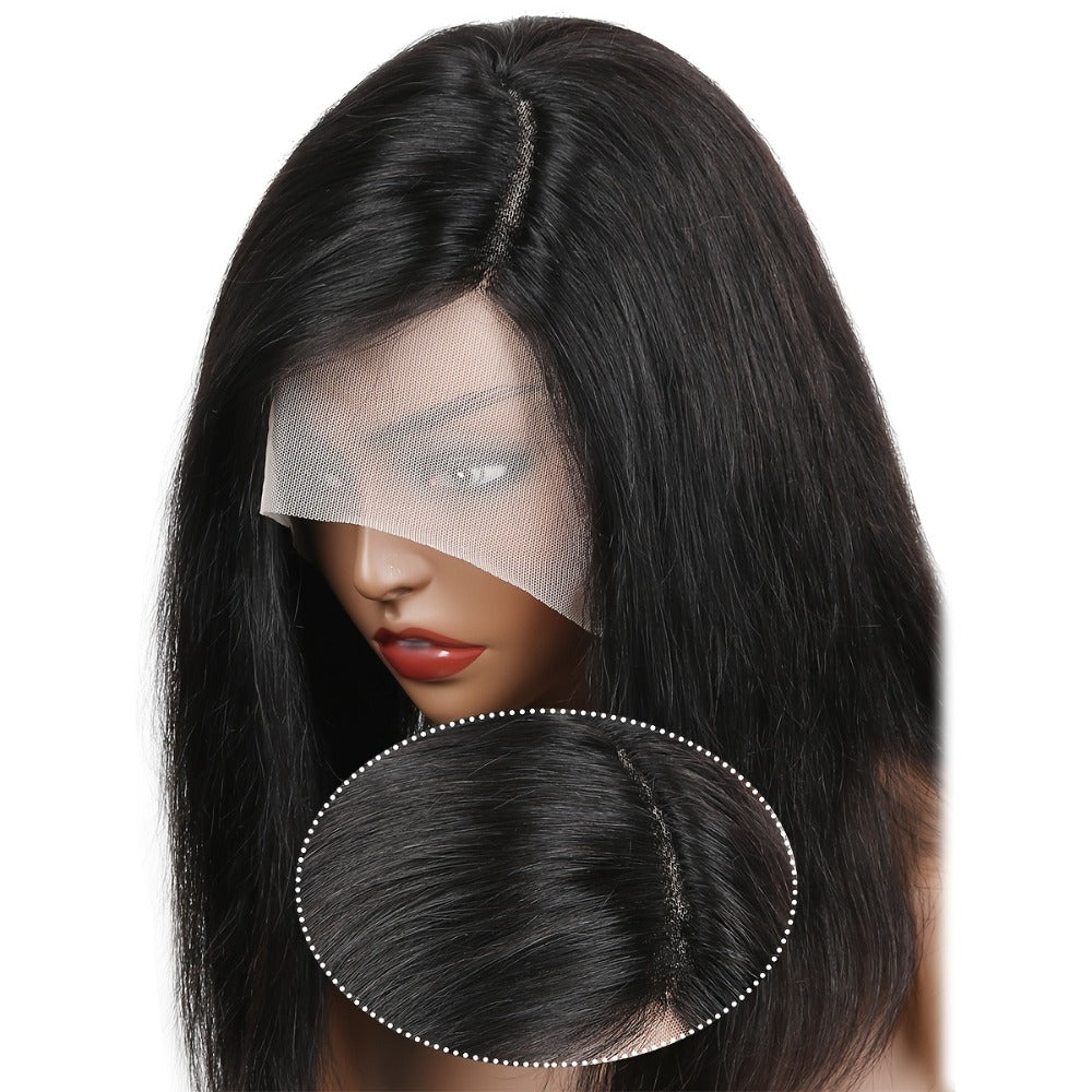 Lace Front Bob Wig Human Hair T Part 13x4 Pre-Plucked 180% Density Straight Side Part Natural, for Home, Travel and Salon Hai