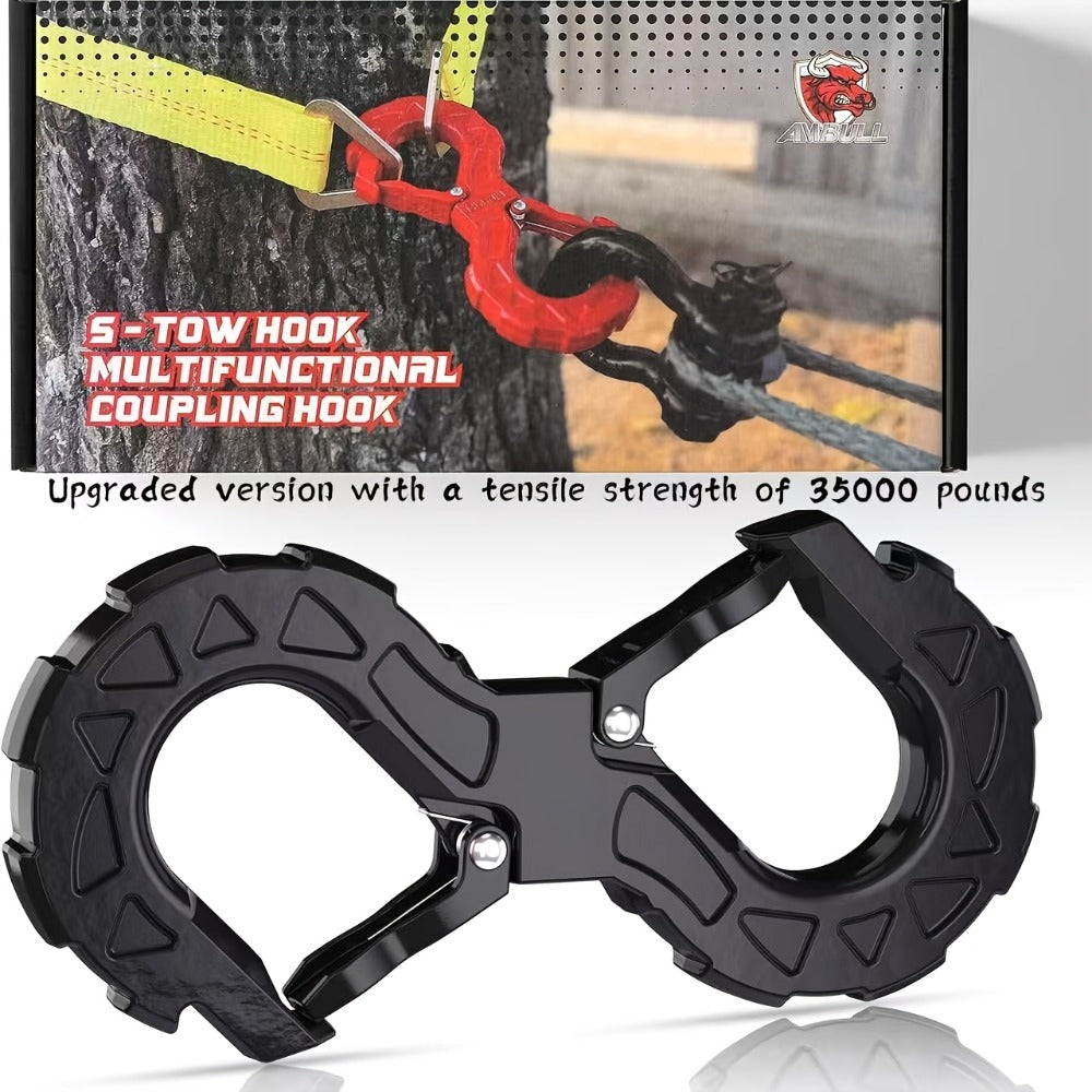 Off-Road Recovery Winch Hook D-Ring Shackle 3/8" 35, 000 LB G80 Heavy Duty Quick Release Tow Hook for RV Truck 4x4 Vehicle – 