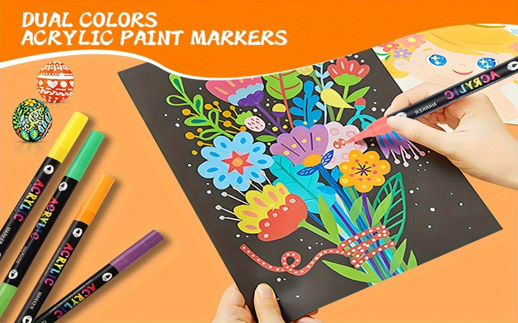 Double-Ended Acrylic Paint Pen Set with Brush and Fine Tips in 48- or 72-Piece Checkout Options — image 11