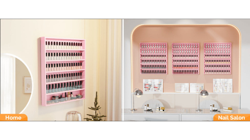 Nail Polish Rack Wall Mount Organizer 6-Tier & 10-Tier with Acrylic Baffle, Salon Display Shelf for Nail — image 19