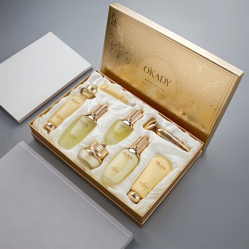Skincare Set with OKADY Label, 9 Ginseng Products Including Cleanser Toner Essence Serum and Creams — image 1