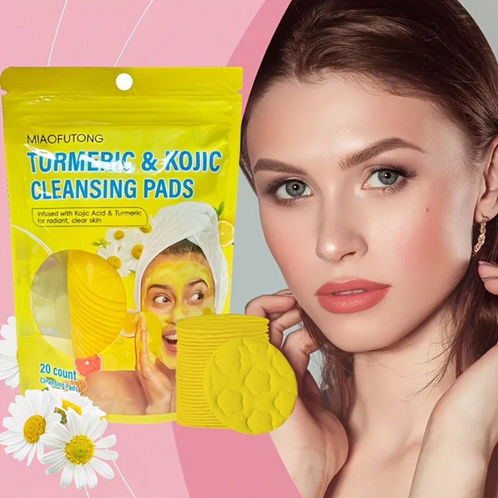 AHA Exfoliating Face Pads 20 Sheets with Ginger - Alpha Hydroxy Acid 0.3% Oil Control Deep for Bath Time, Home Spa and Person