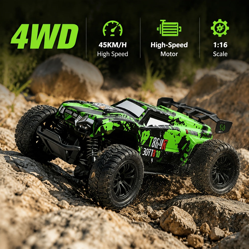 RC Off-Road Truck for Kids 2.4GHz Dual Drive Twin Motor – All-Terrain Anti-Slip Tires Remote Control Car, Sturdy Durable Boys