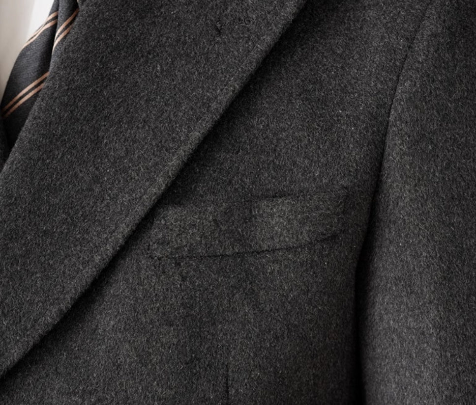 Double Breasted Coat Wool Atmospheric Field Coat
