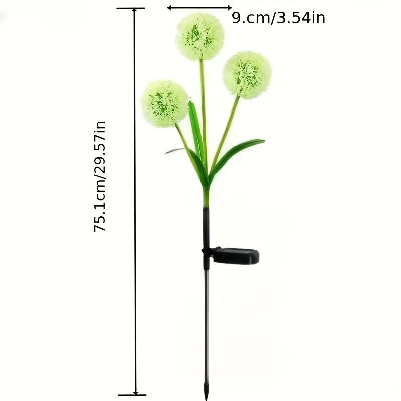 Three-Stem Solar Globe Garden Lights with Dandelion-Style Heads in Warm or Multicolor Options — image 7