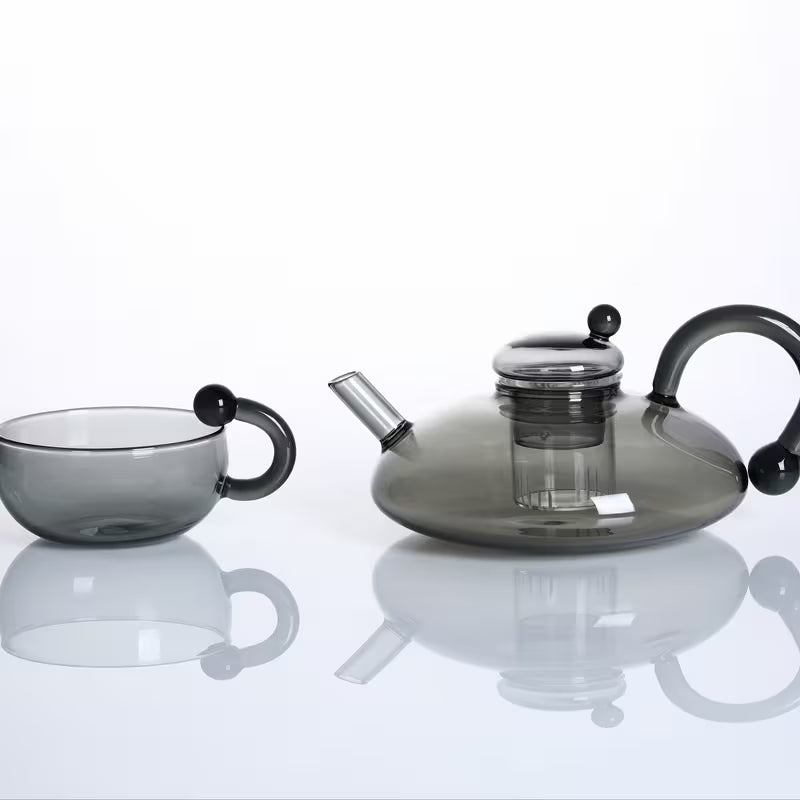 20.3 oz Heat-Resistant Glass Tea Set with 4 Cups