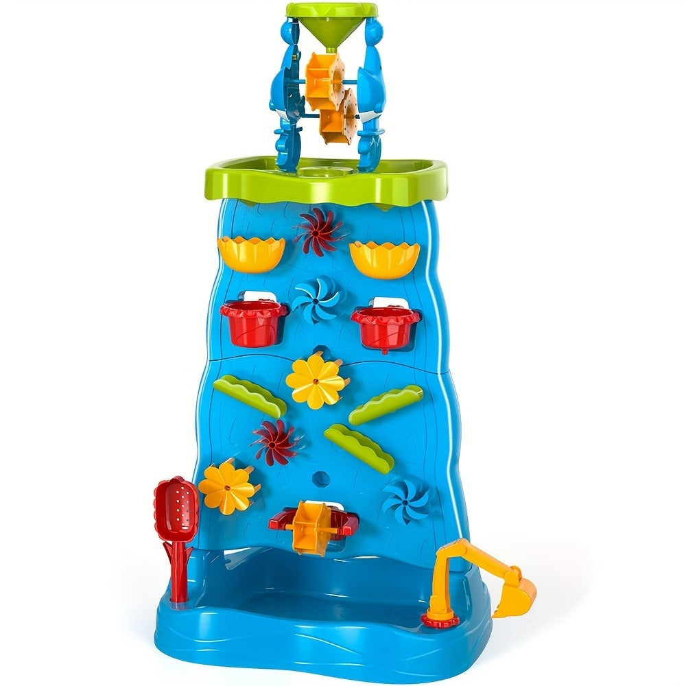 Water Play Table for Kids Double-Sided Waterfall & Beach Sand Zone, Outdoor Sensory Activity Toy for Toddlers Ages 3+ — image
